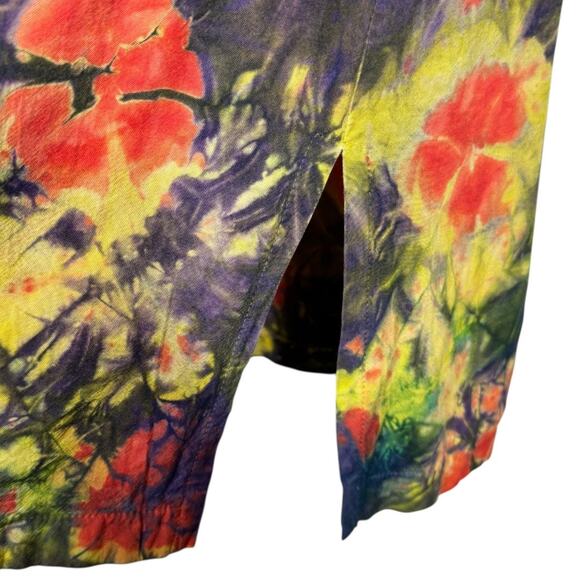 Boho Tie Dye Slip Skirt Medium Colorful Hippie Festival Lightweight Rayon Casual - Picture 4 of 6